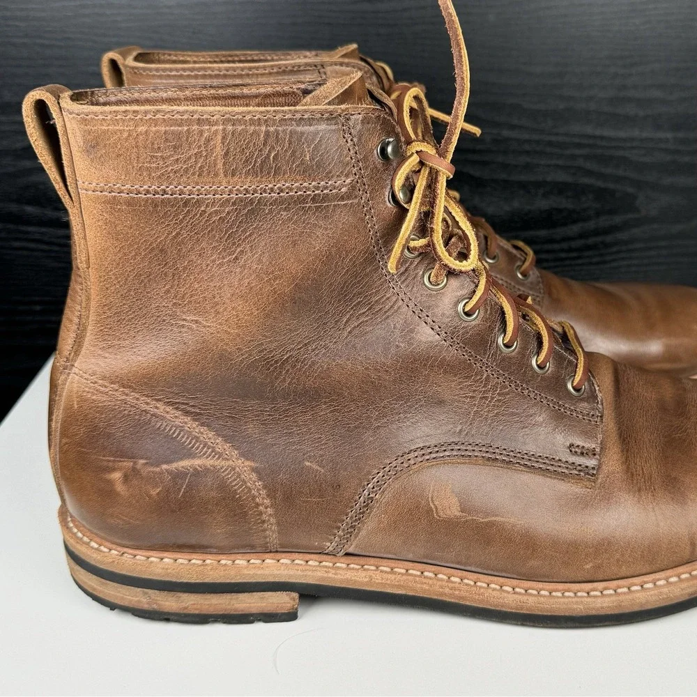 Rancourt & Co. x Taylor Stitch Moto Boot Leather Brown - Men's 14 D